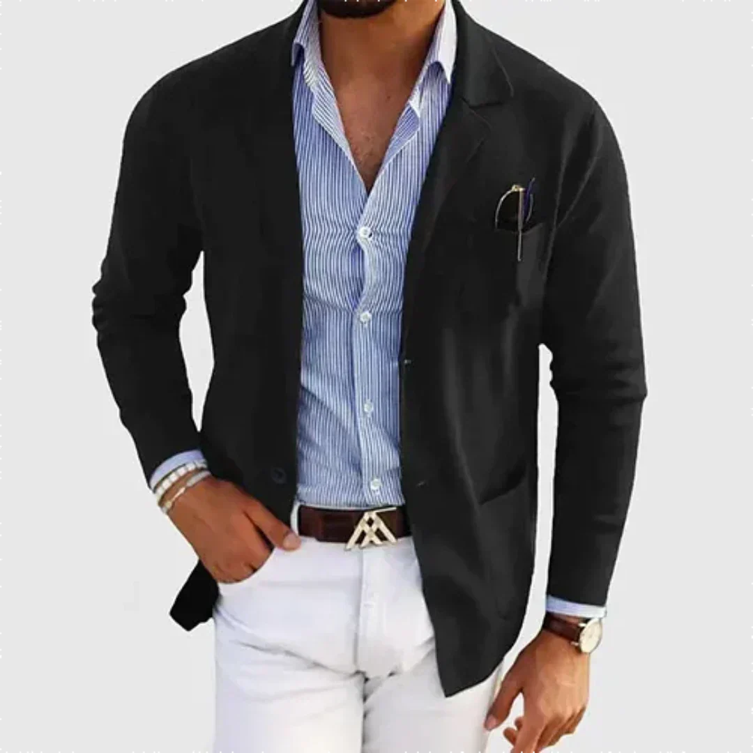 Strikket Blazer med Notch Revers til Herrer