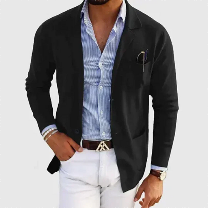 Strikket Blazer med Notch Revers til Herrer