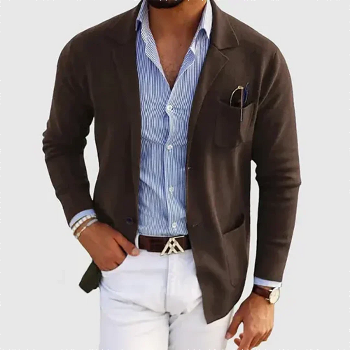 Strikket Blazer med Notch Revers til Herrer