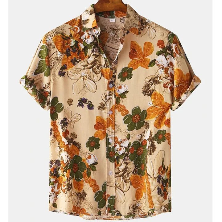 Tropical Shirt with Floral Pattern for Men