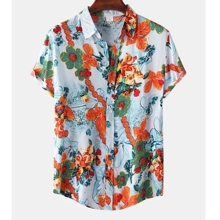 Tropical Shirt with Floral Pattern for Men