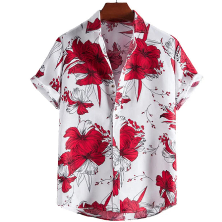 Tropical Shirt with Floral Pattern for Men