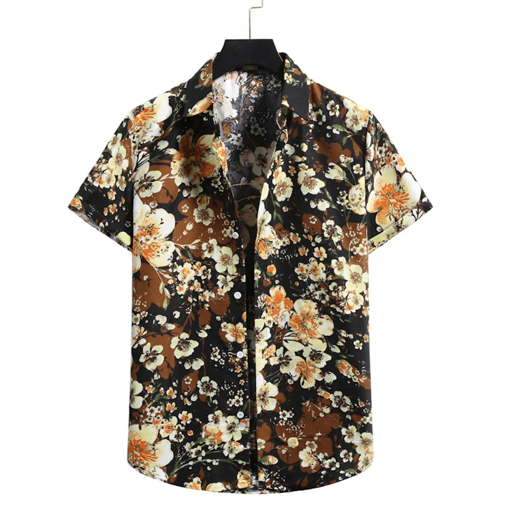 Tropical Shirt with Floral Pattern for Men