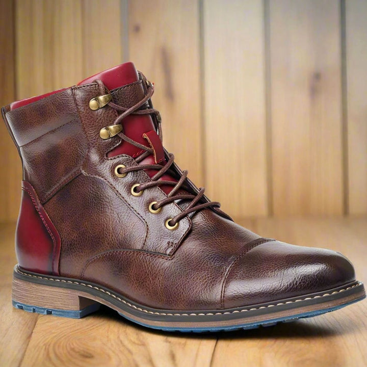 Classic Men's Boots with Zipper and Laces