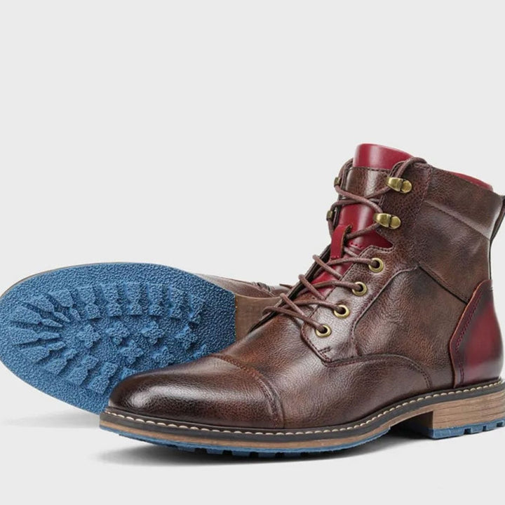 Classic Men's Boots with Zipper and Laces
