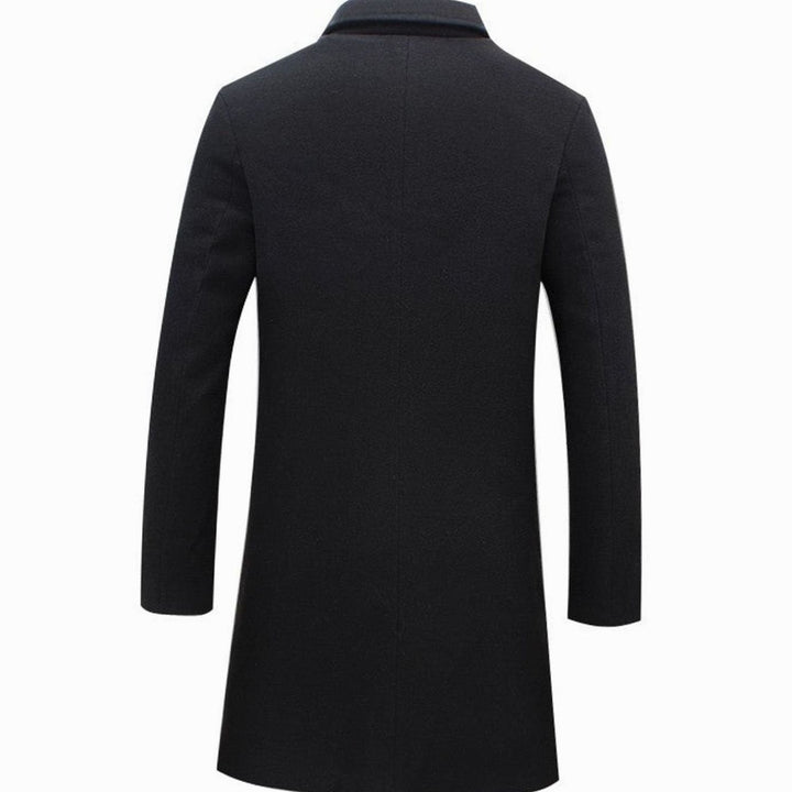 Long Wool Coat with Tailored Fit for Men