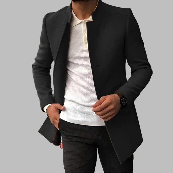 Slim-fit jacket with a mandarin collar for men