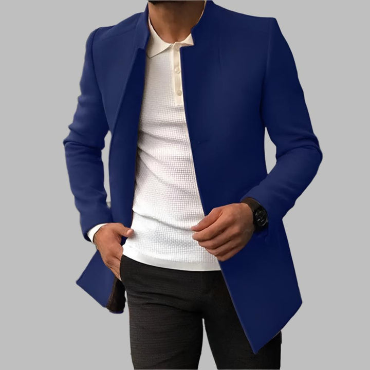 Slim-fit jacket with a mandarin collar for men