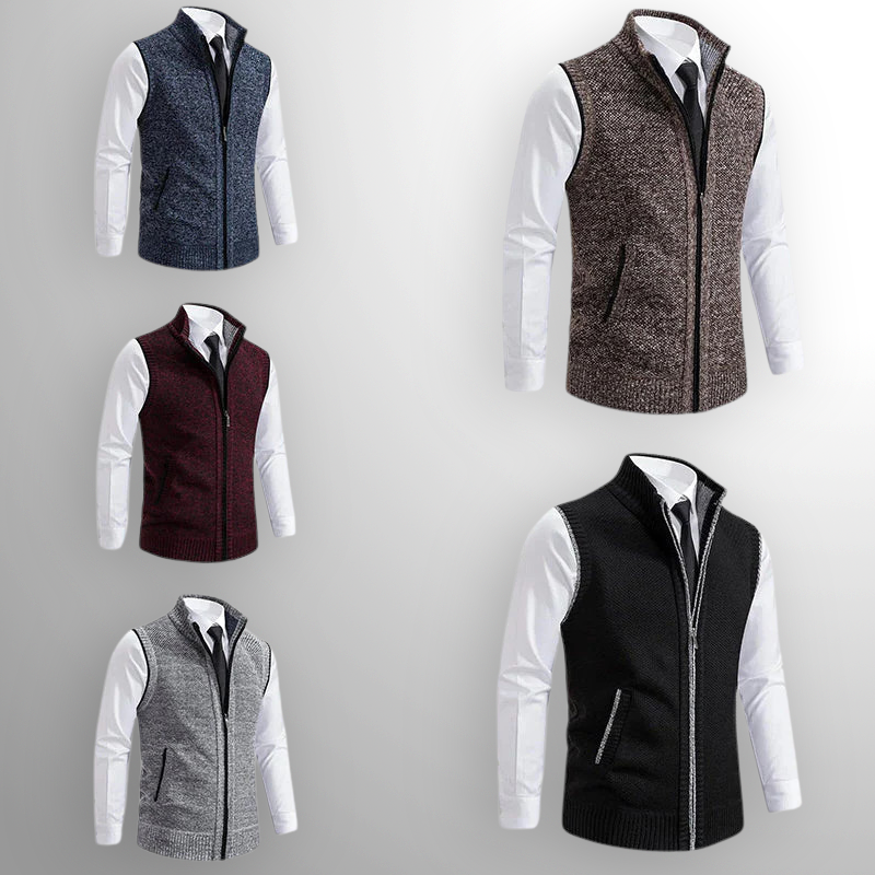 Men's pullover vest with zipper