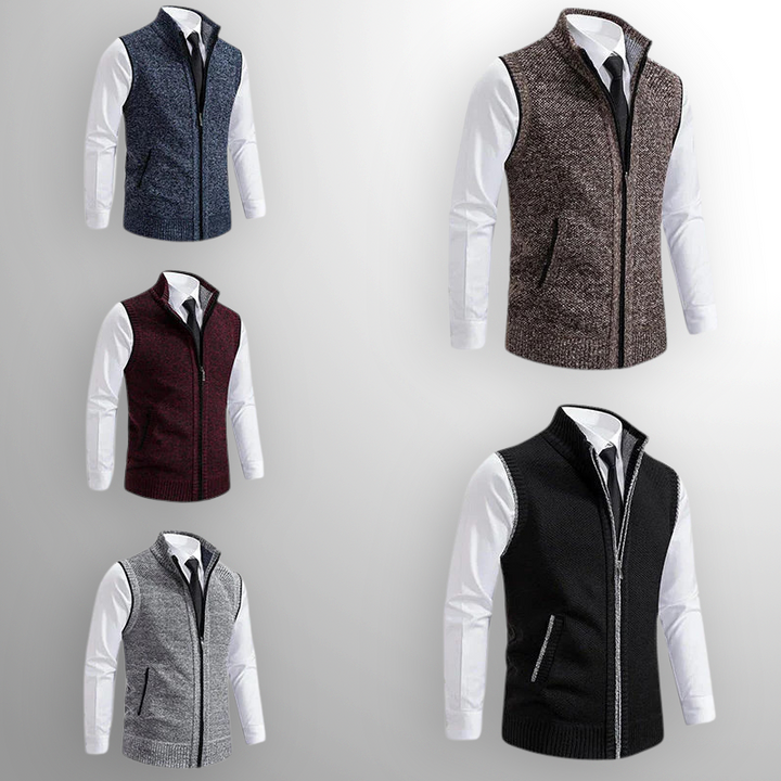 Men's pullover vest with zipper