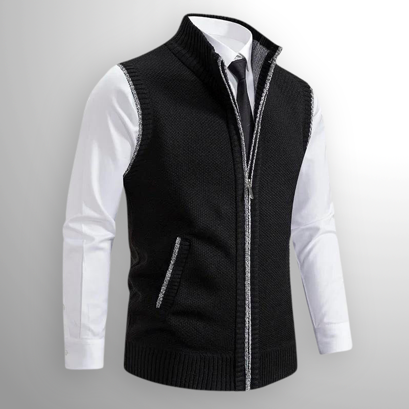 Men's pullover vest with zipper
