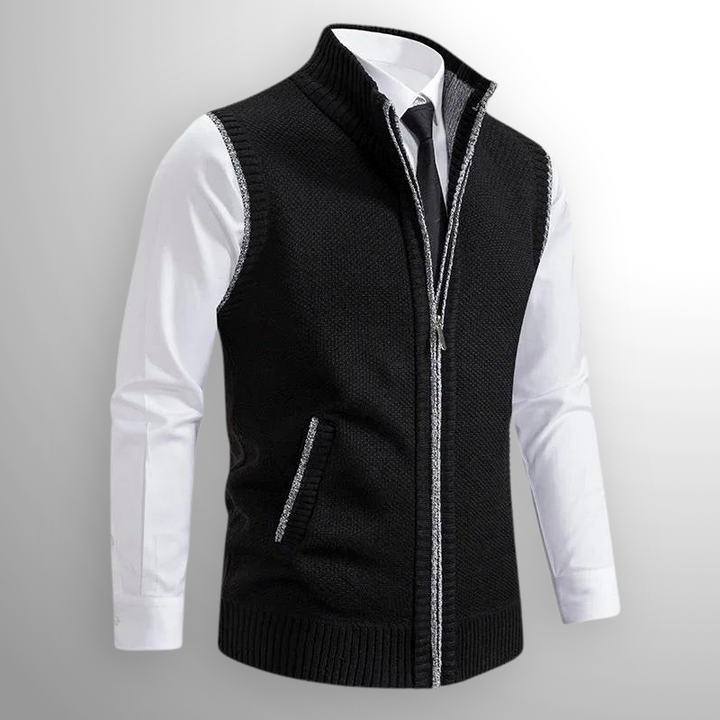 Men's pullover vest with zipper