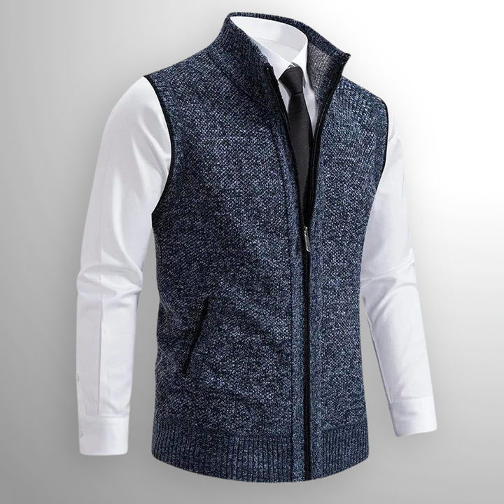 Men's pullover vest with zipper