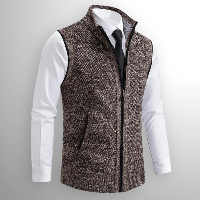 Men's pullover vest with zipper