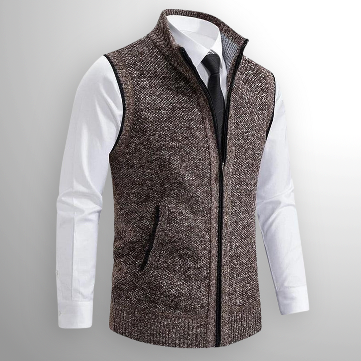 Men's pullover vest with zipper