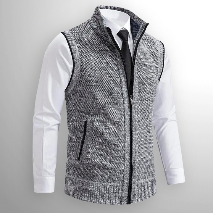 Men's pullover vest with zipper