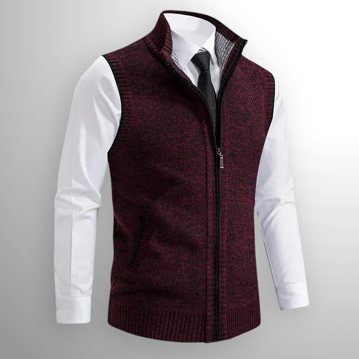 Men's pullover vest with zipper