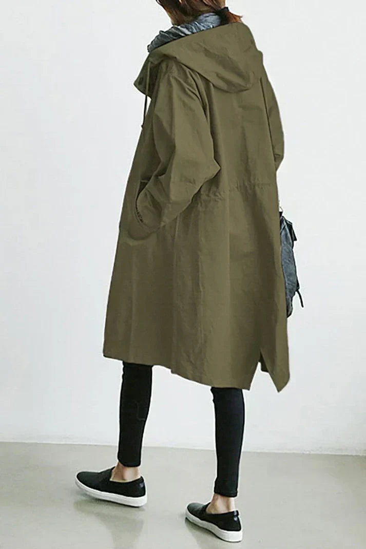 Vandtæt Trenchcoat med Hætte til Kvinder
