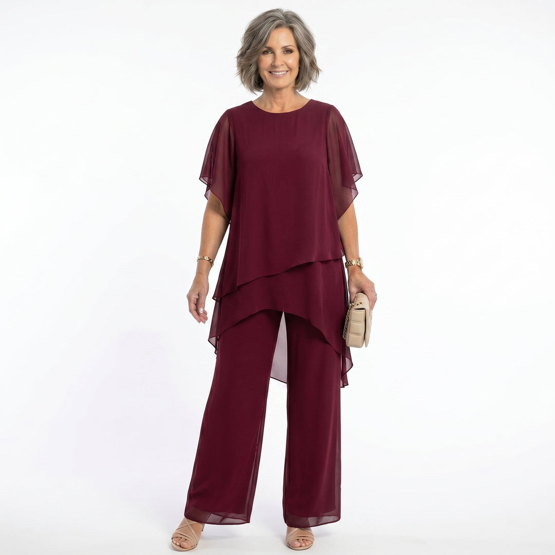 Layered Tunic and Trouser Set for Women