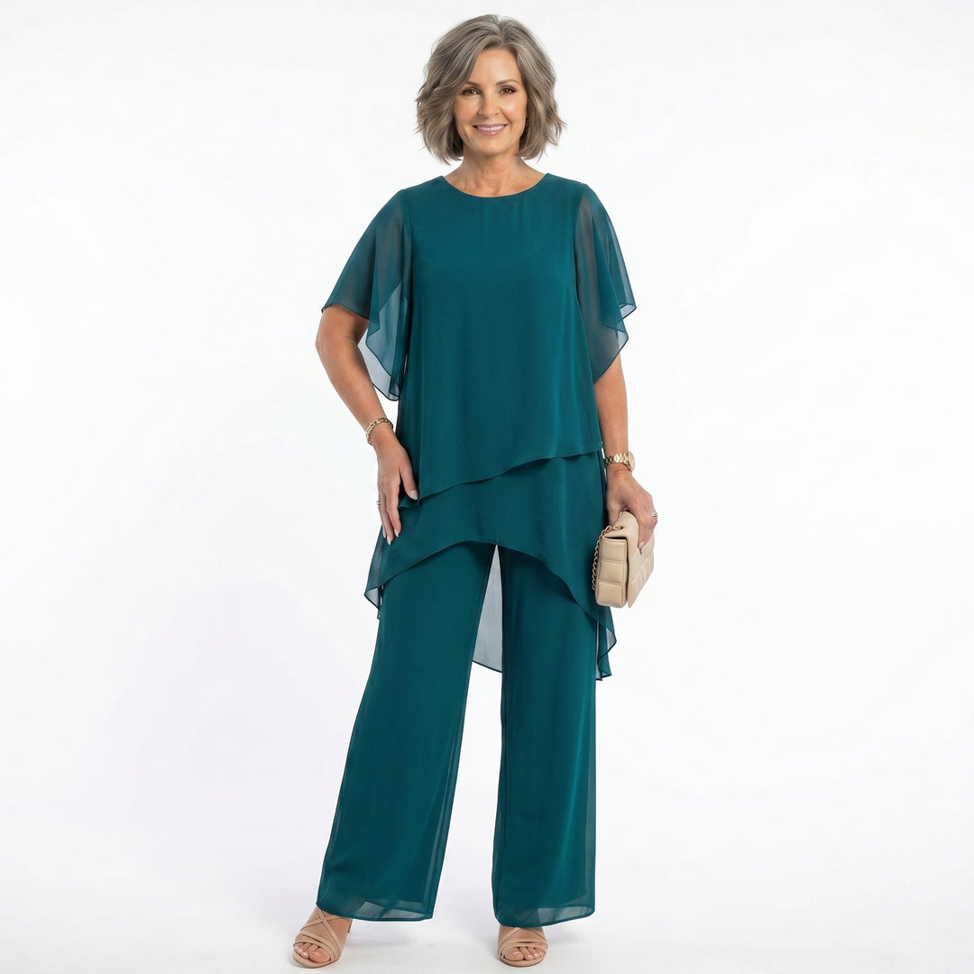 Layered Tunic and Trouser Set for Women