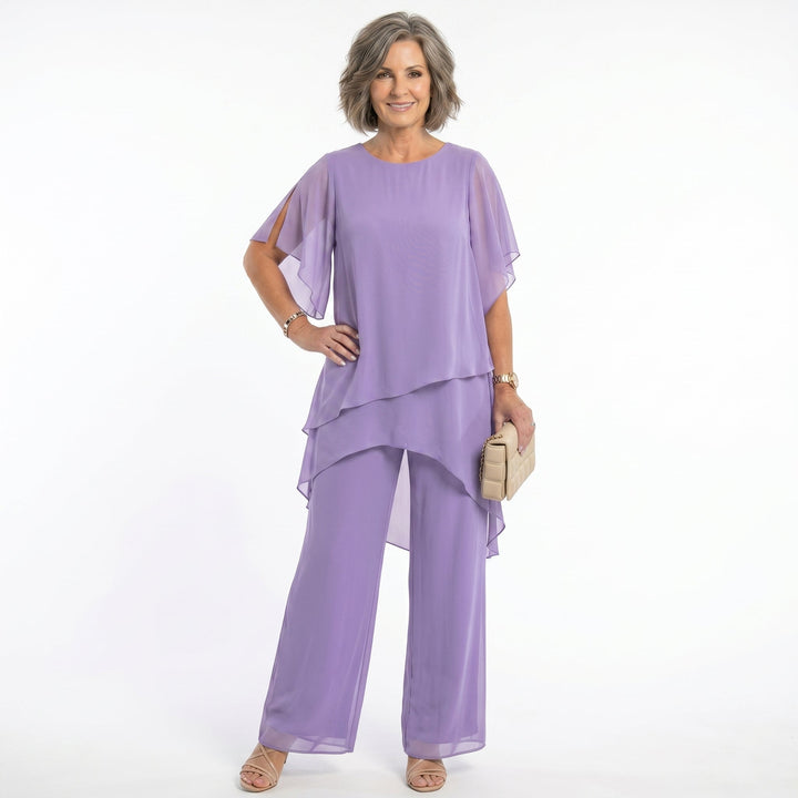 Layered Tunic and Trouser Set for Women