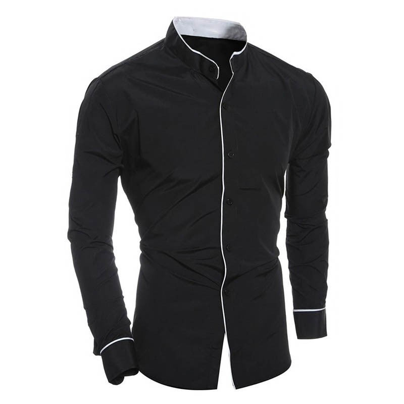 Slim Fit shirt with stand collar for men