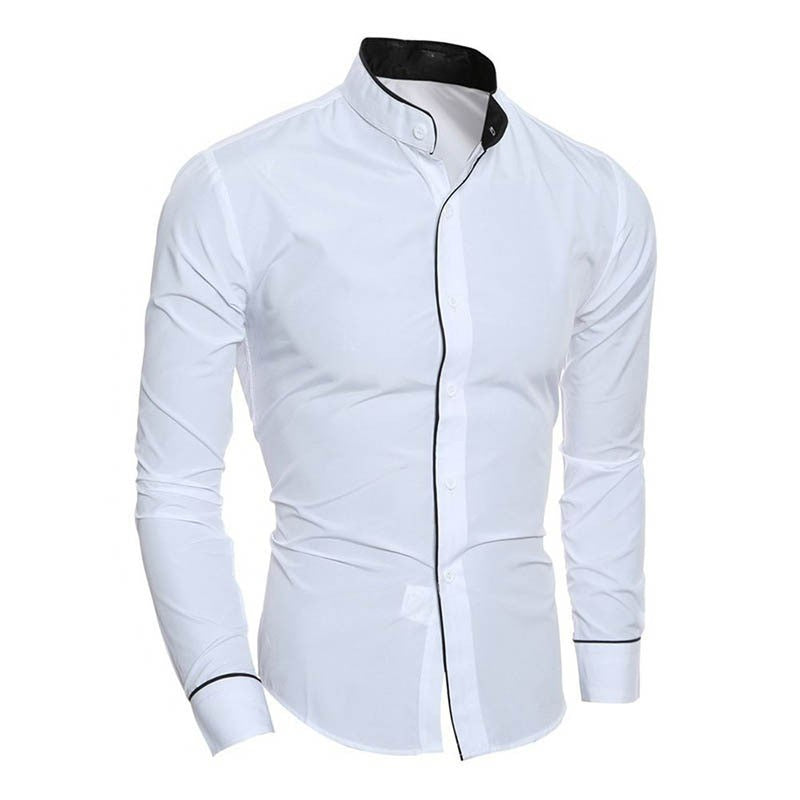 Slim Fit shirt with stand collar for men