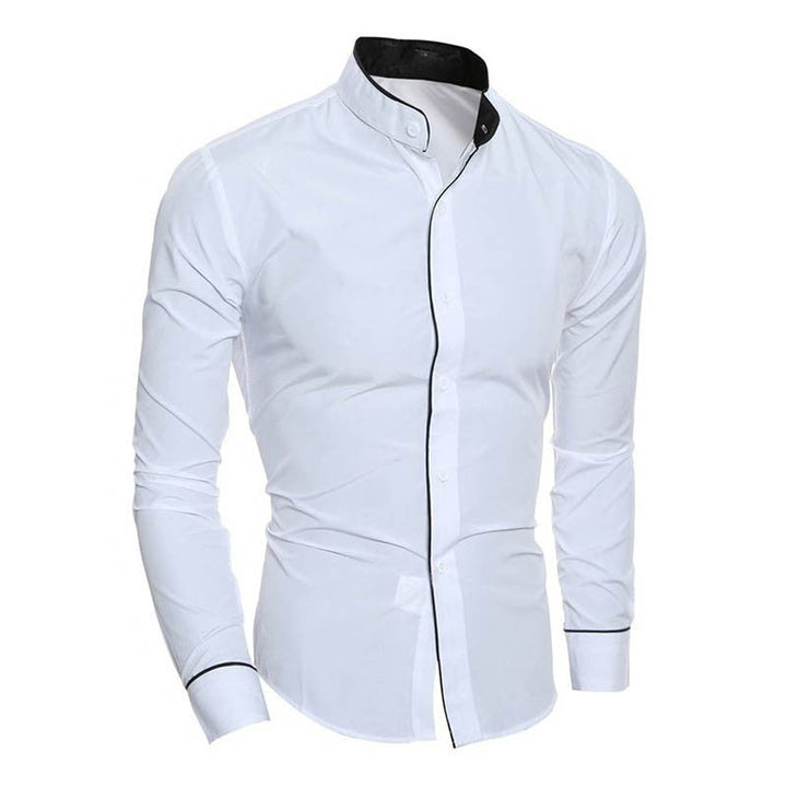Slim Fit shirt with stand collar for men