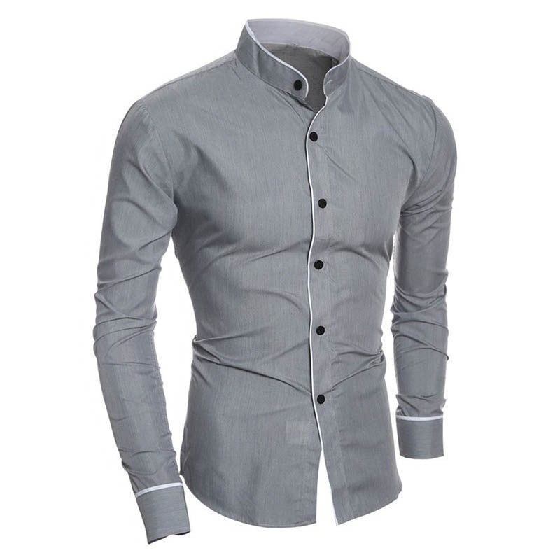Slim Fit shirt with stand collar for men