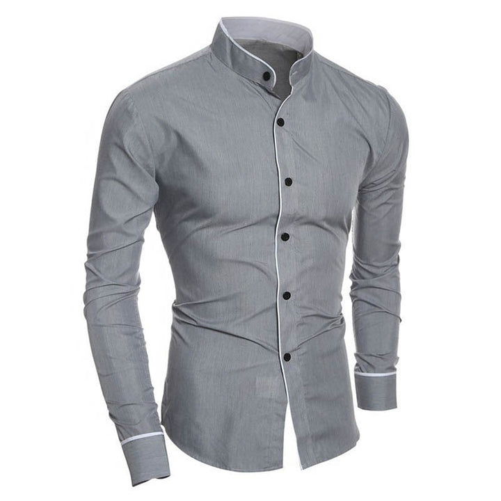 Slim Fit shirt with stand collar for men