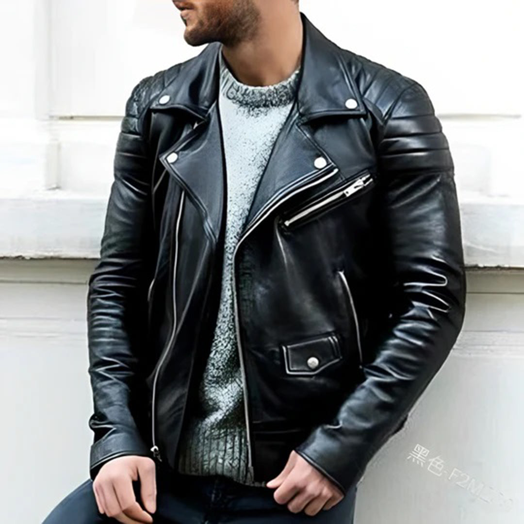 Leather Motorcycle Jacket for Men