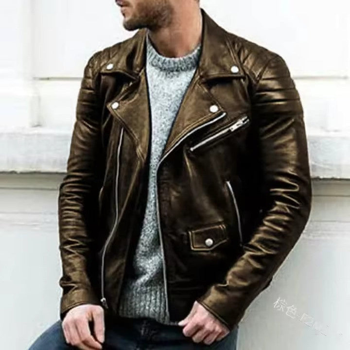 Leather Motorcycle Jacket for Men
