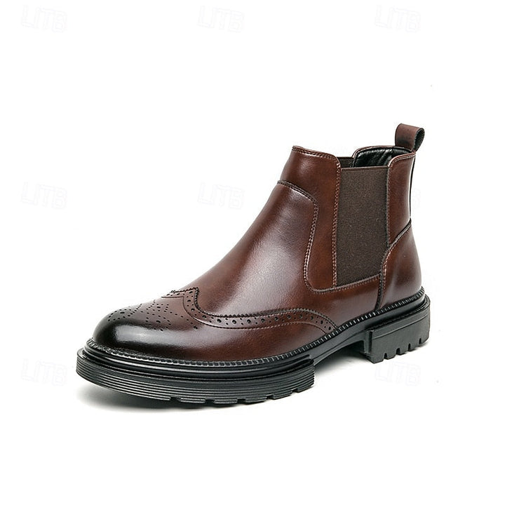 Herre Chelsea-støvler med brogue-detaljer