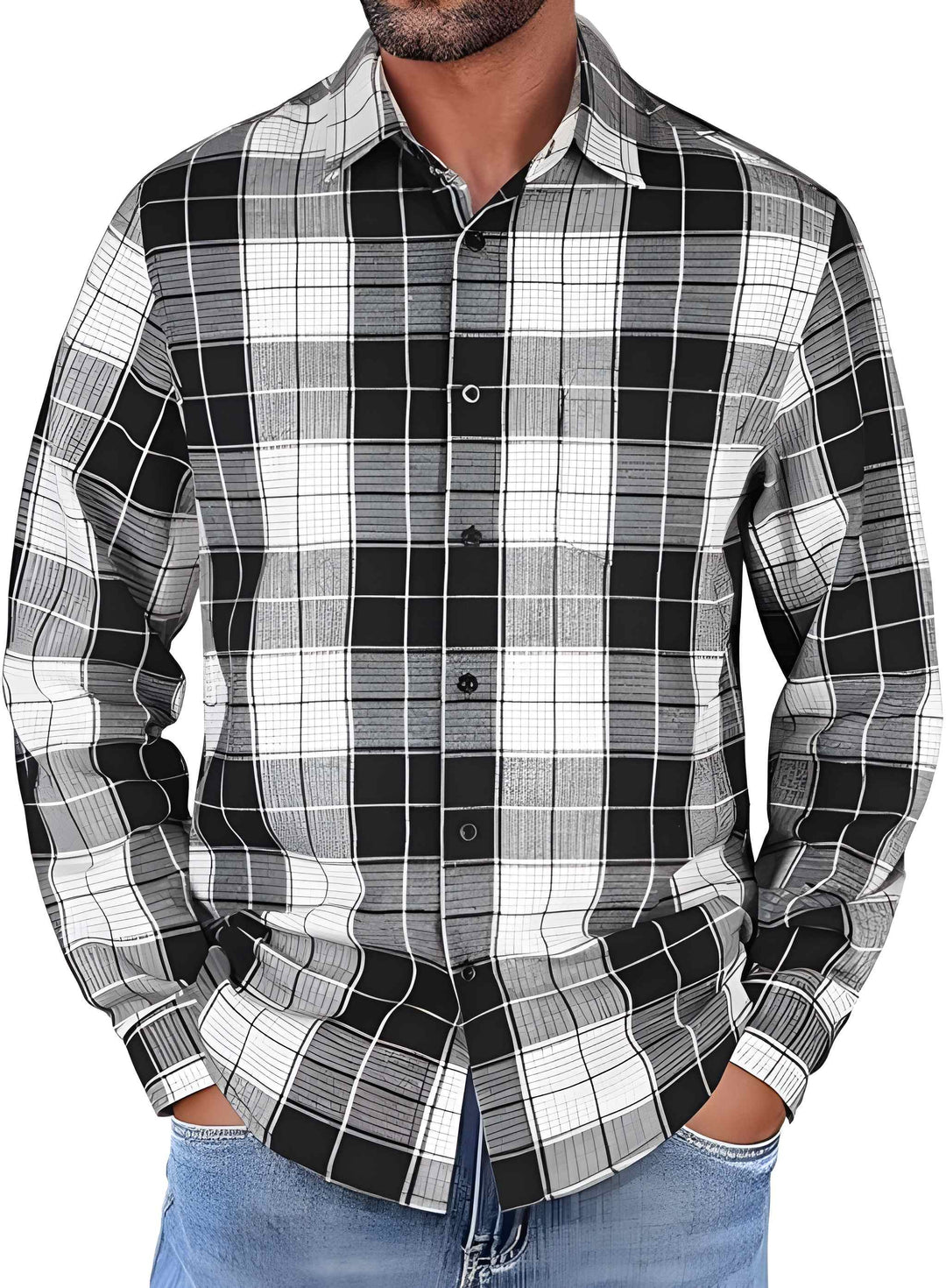 Checked flannel shirt for men