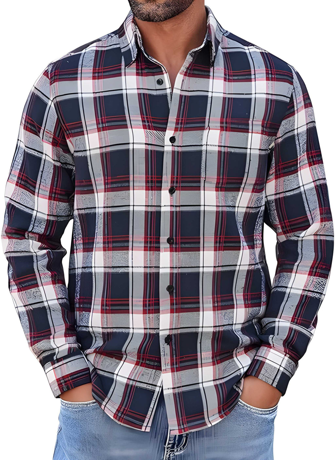 Checked flannel shirt for men