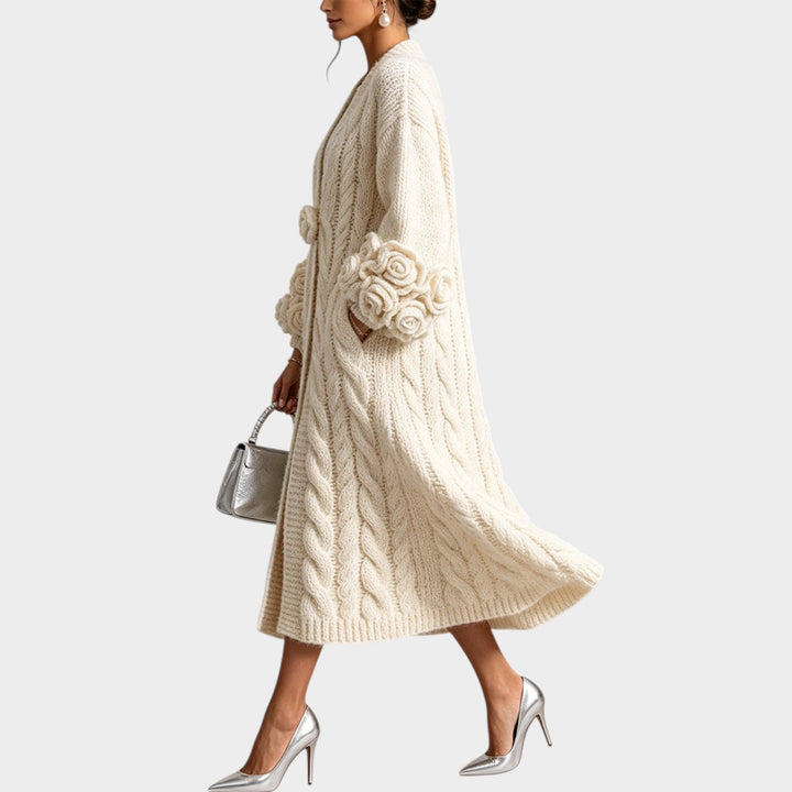 Cable-knit sweater dress for women