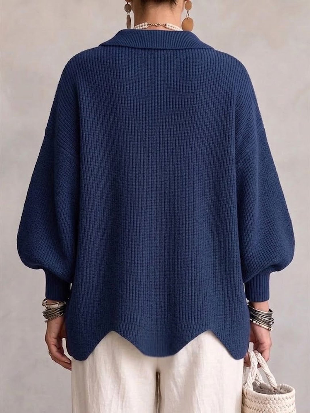 Oversized Cardigan with Large Buttons for Women