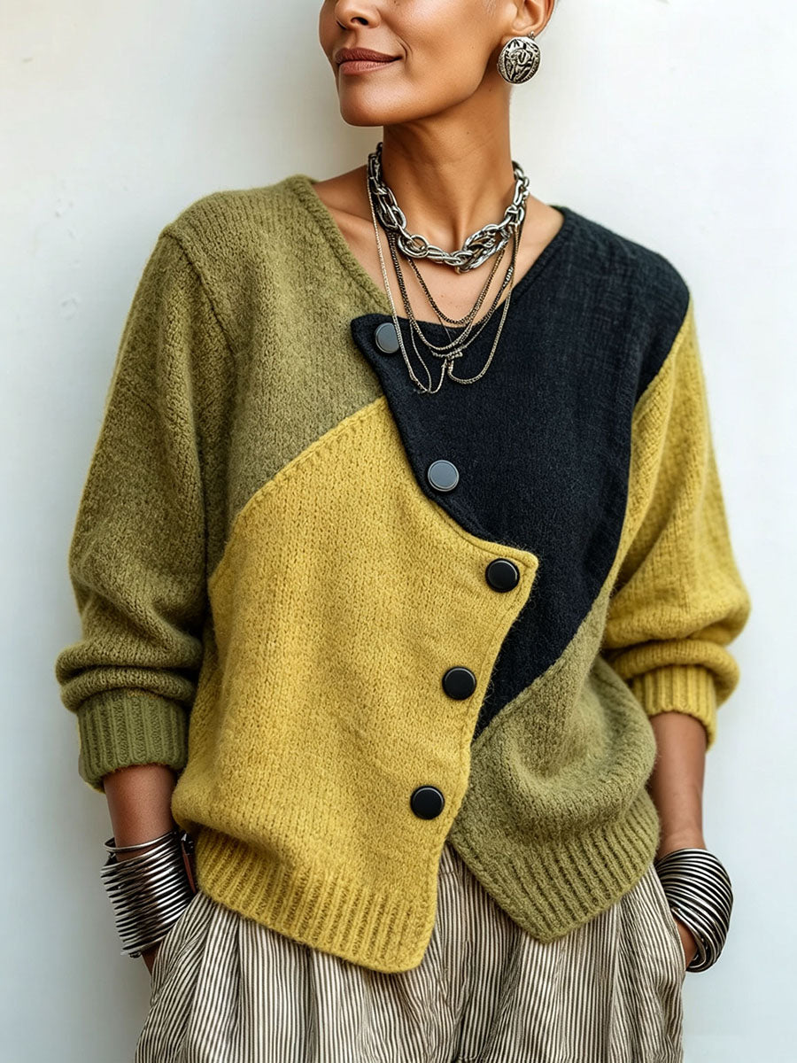 Farveblok Striksweater til Herrer
