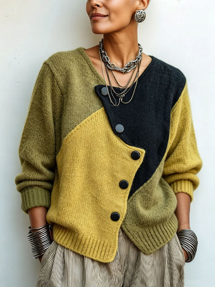 Farveblok Striksweater til Herrer
