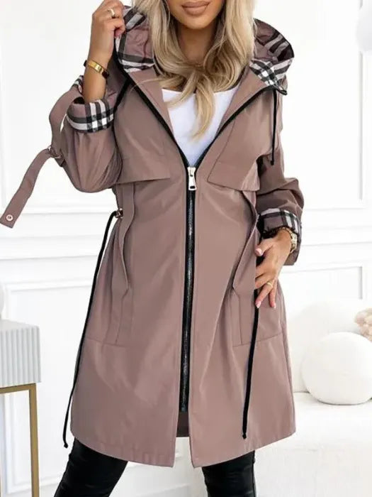 Waterproof Coat with Zipper for Women