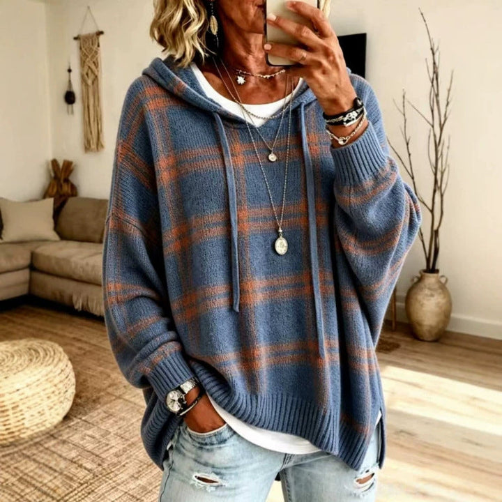 Oversized Hooded Knit Sweater for Women