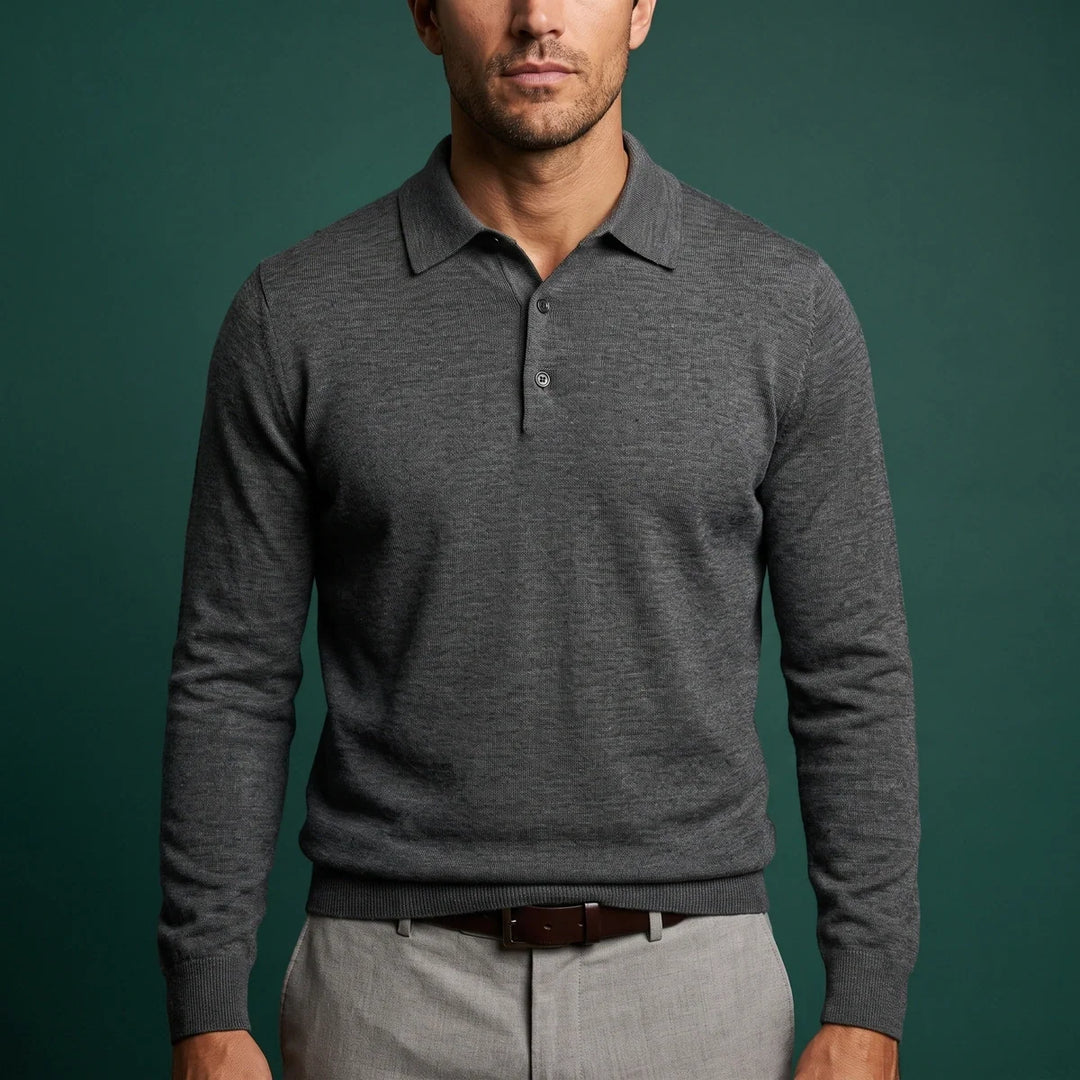 Long-Sleeved Polo Shirt for Men