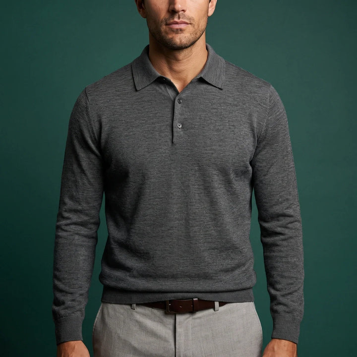 Long-Sleeved Polo Shirt for Men