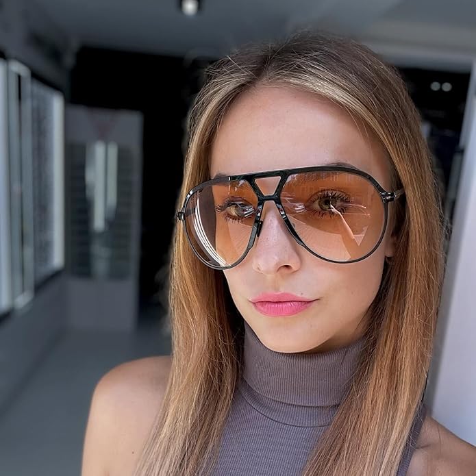 Oversized aviator sunglasses for women
