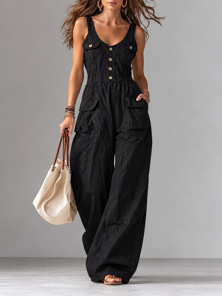 Denim Jumpsuit med Vide Ben til Kvinder