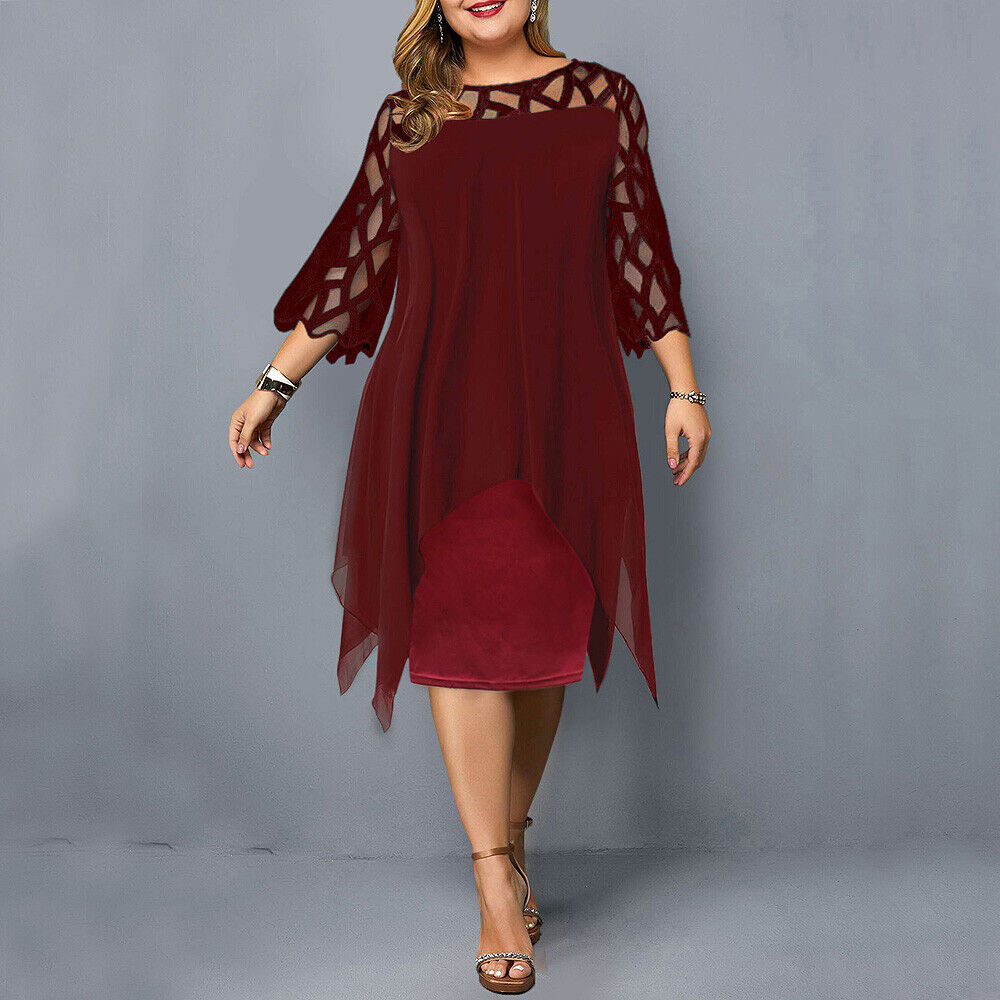 Elegant Plus Size Midikjole til Kvinder