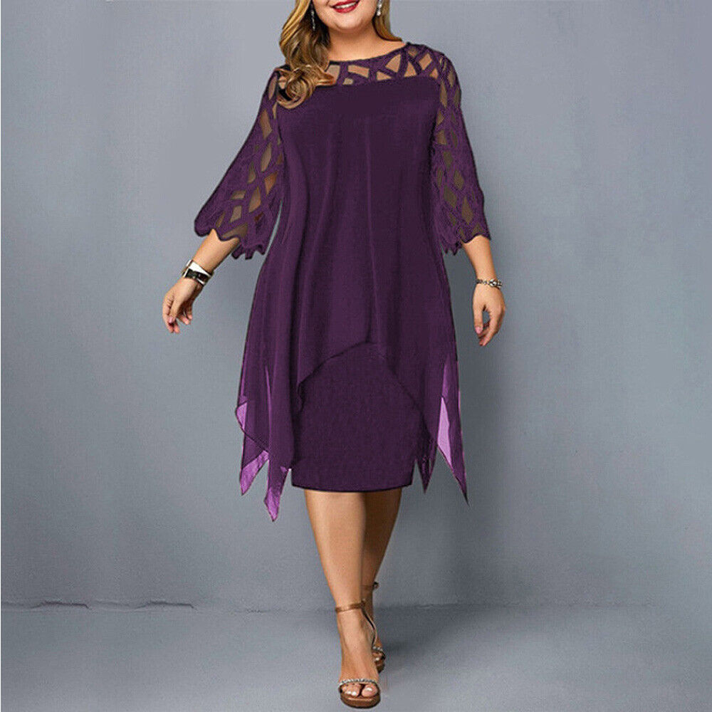 Elegant Plus Size Midikjole til Kvinder