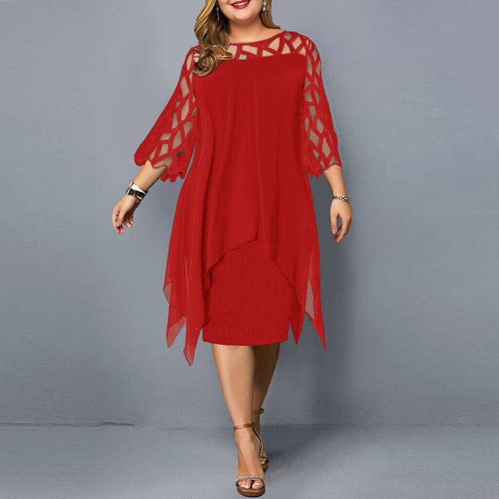 Elegant Plus Size Midikjole til Kvinder