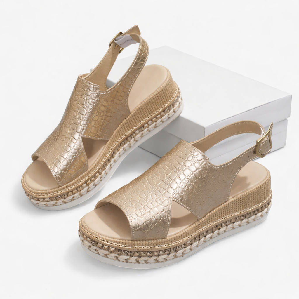 Elegant Women's Wedge Sandals with Strap