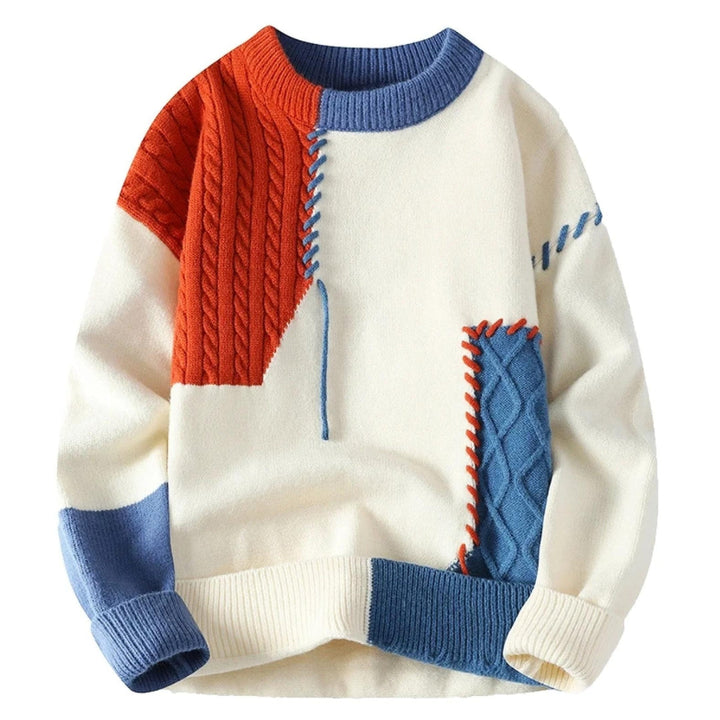 Colorblock Patchwork Sweater for Men